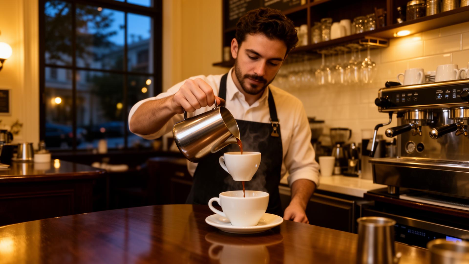 Barista sirviendo café NAKUA